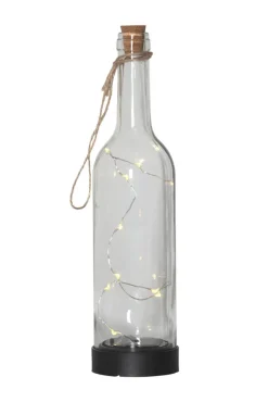 BOTTLE Solcellsdekoration 31cm Transparent IP44