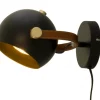 BOW Vägglampa 24cm Svart/Matt Mässing