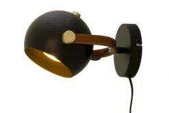 BOW Vägglampa 24cm Svart/Matt Mässing