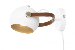 BOW Vägglampa 24cm Vit/Brun/Silver
