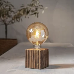 BOX Lampfot E27 10cm Trä