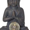 BUDDHA Solcellsdekoration 27cm Grå