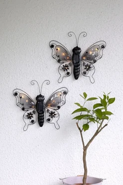 BUTTERFLY Solcellsdekoration 34cm Svart IP44