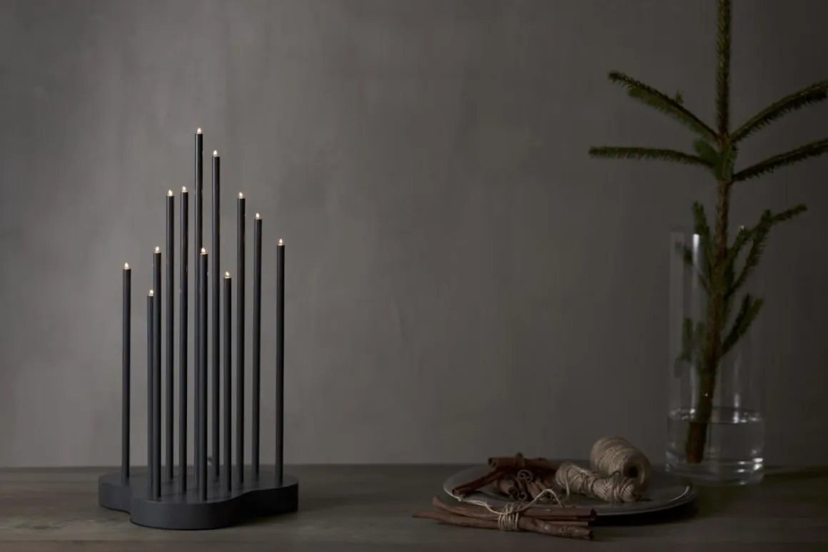 BUZZ Ljusstake 12L 43cm Grå