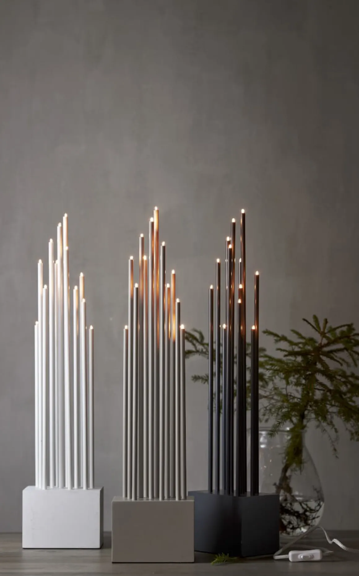 BUZZ Ljusstake 12L 65,5cm Grå