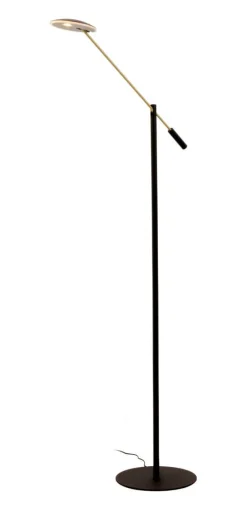 CADIZ Golvlampa Dimbar 130cm Svart/Matt Mässing