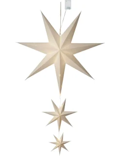 CASSIE Pappersstjärna Batteri 1,3m Vit