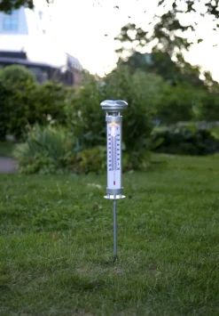 CELSIUS Solcells-Termometer 57,5cm Silver IP44