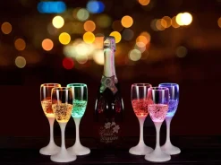 CHAMPANGEGLAS med LED 18cm Orange