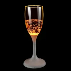 CHAMPANGEGLAS med LED 18cm Gul