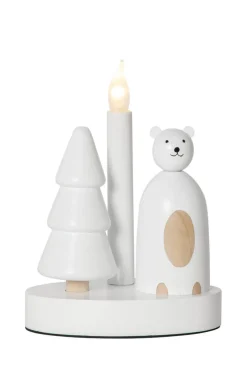 CHRISTMAS JOY Ljusstake Isbjörn 21cm Vit