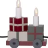 CHRISTMAS Tåg Träljusstake 28cm Grå/Röd