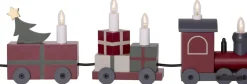 CHRISTMAS Tåg Träljusstake 28cm Grå/Röd