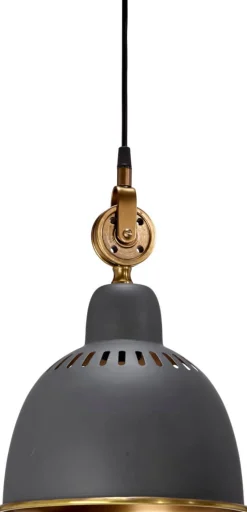 CLEVELAND Taklampa 23cm Jako grå/Mässing