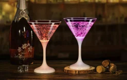 COCKTAILGLAS med LED 16cm Blå