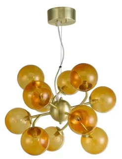 COMO Taklampa 50cm Mässing/Amber