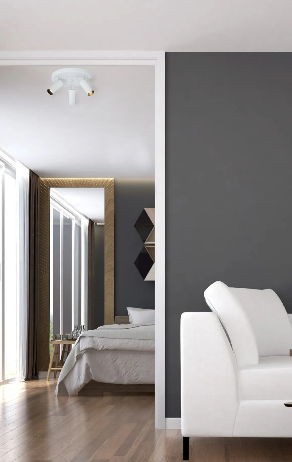 CONCORD Takspot Rund 3L Dimbar 34cm Vit