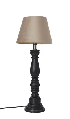 COTTEX Lampfot E27 40cm Svart/Borstad mässing