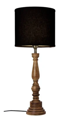 COTTEX Lampfot E27 46cm Trä/Borstad mässing