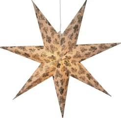 COTTON Mönstrad Pappersstjärna 60cm Beige/Grön