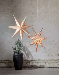 COTTON Prickig Pappersstjärna 60cm Beige/Röd