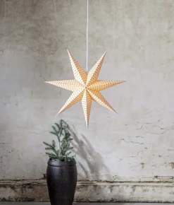 COTTON Prickig Pappersstjärna 60cm Beige/Röd