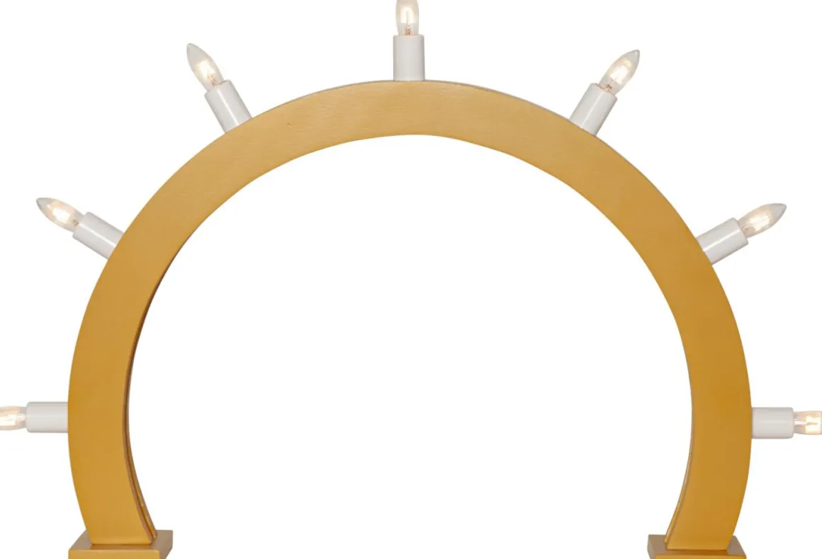 CRISP Träljusstake Båge 7L 48cm Gul