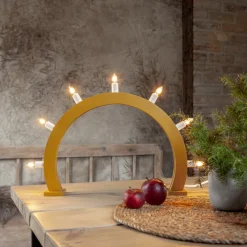 CRISP Träljusstake Båge 7L 48cm Gul