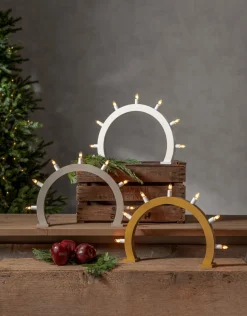 CRISP Träljusstake Båge 7L 48cm Gul