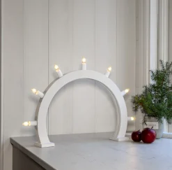 CRISP Träljusstake Båge 7L 48cm Vit
