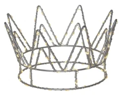 CROWN Bordsdekoration Batteri 120L 22cm Silver