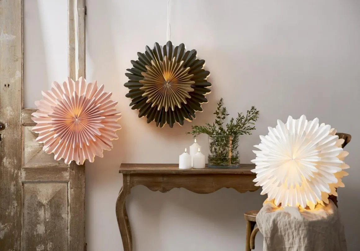 CRYSTAL Pappersstjärna 50cm Grön