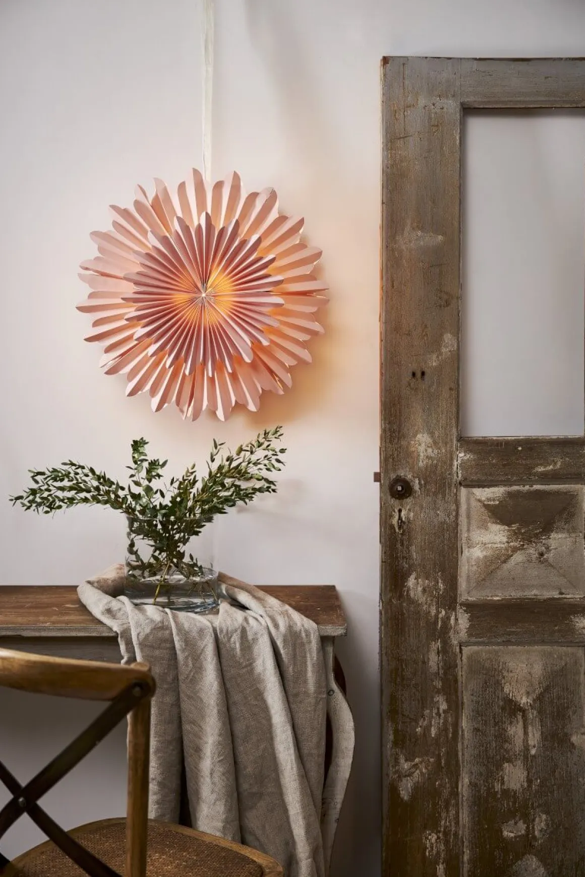 CRYSTAL Pappersstjärna 50cm Rosa