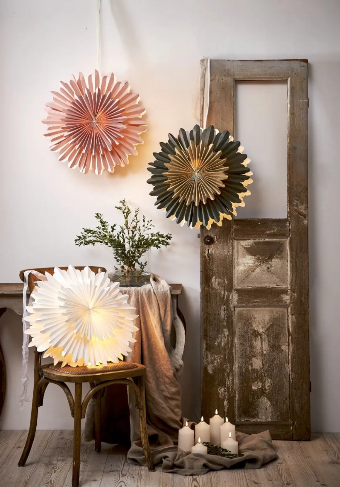 CRYSTAL Pappersstjärna 50cm Rosa