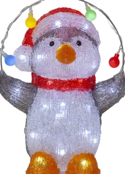 CRYSTALO Utomhusdekoration Pingvin 30cm 40LED Flerfärgad IP44