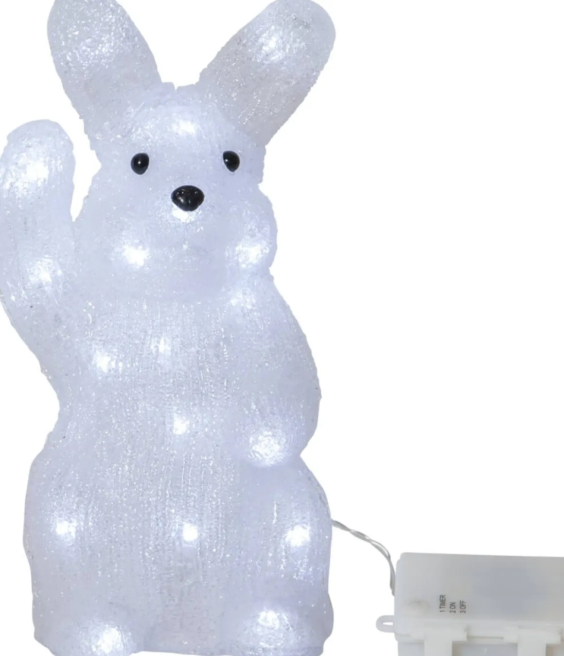 CRYSTALO Utomhusdekoration Kanin Batteri 29cm 30LED Klar IP44