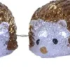 CRYSTALO Utomhusdekoration Igelkottar Batteri 6,5cm 40LED Brun