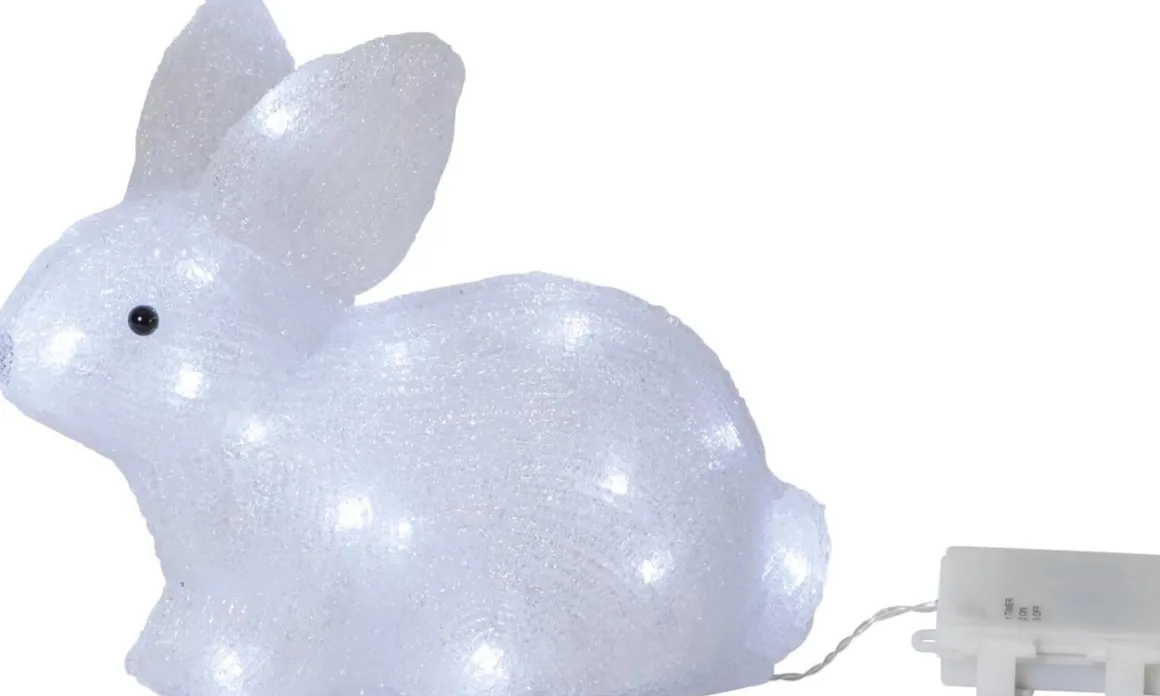 CRYSTALO Utomhusdekoration Kanin Batteri 27cm 30LED Klar IP44
