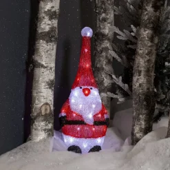 CRYSTALO Utomhusdekoration Tomte 59cm 40LED Röd IP44