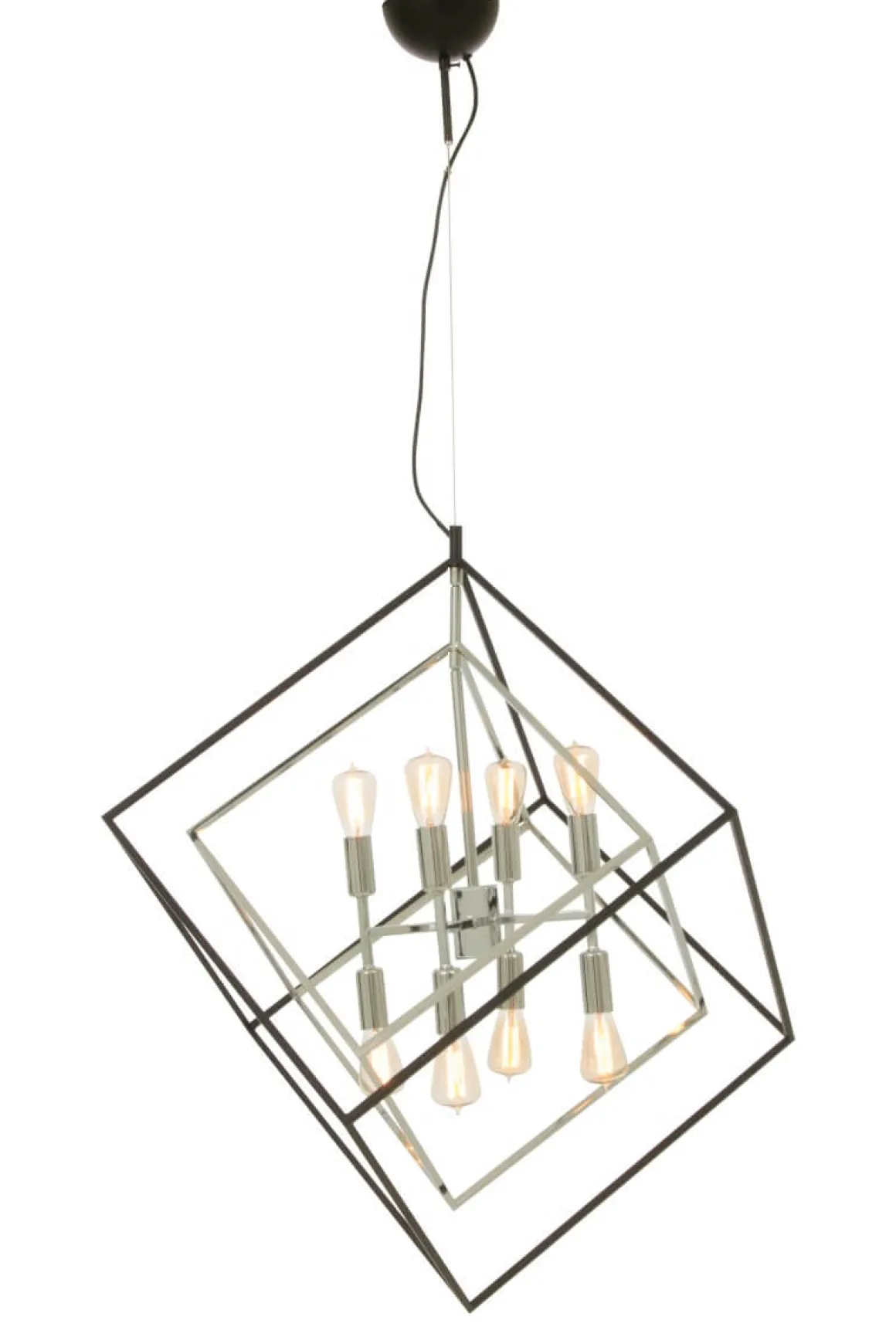 CUBES Taklampa Stor 8L 73cm Svart/Krom