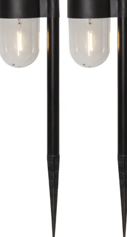 CUPOLA Solcells-pollare 2-Pack 30cm Svart
