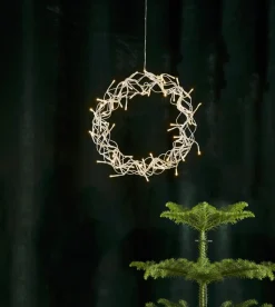 CURLY Hängande Krans 30cm 80LED Silver