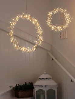 CURLY Hängande Krans 50cm 120LED Silver