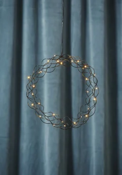 CURLY Hängande krans 30cm Svart