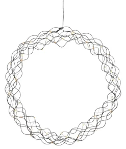 CURLY Hängande krans 48cm Svart