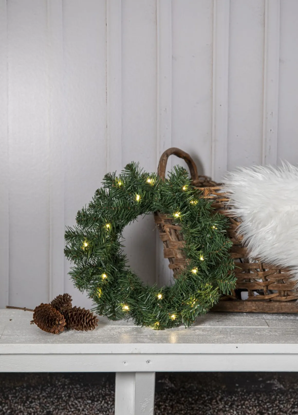 DALBO Krans Batteri 40cm 20LED Grön