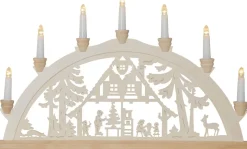 DASSEL Ljusstake Batteri 7L 58cm Natur