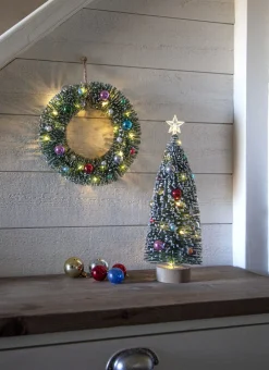 DECORINI Krans Batteri 20cm Grön