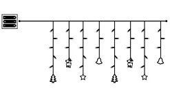 DECY Ljusgardin Batteri 40L 82cm Transparent/Varmvit