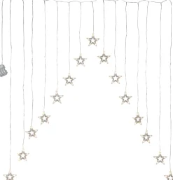 DECYSTAR Ljusgardin Batteri 1,25m 15LED Varmvit/Klar